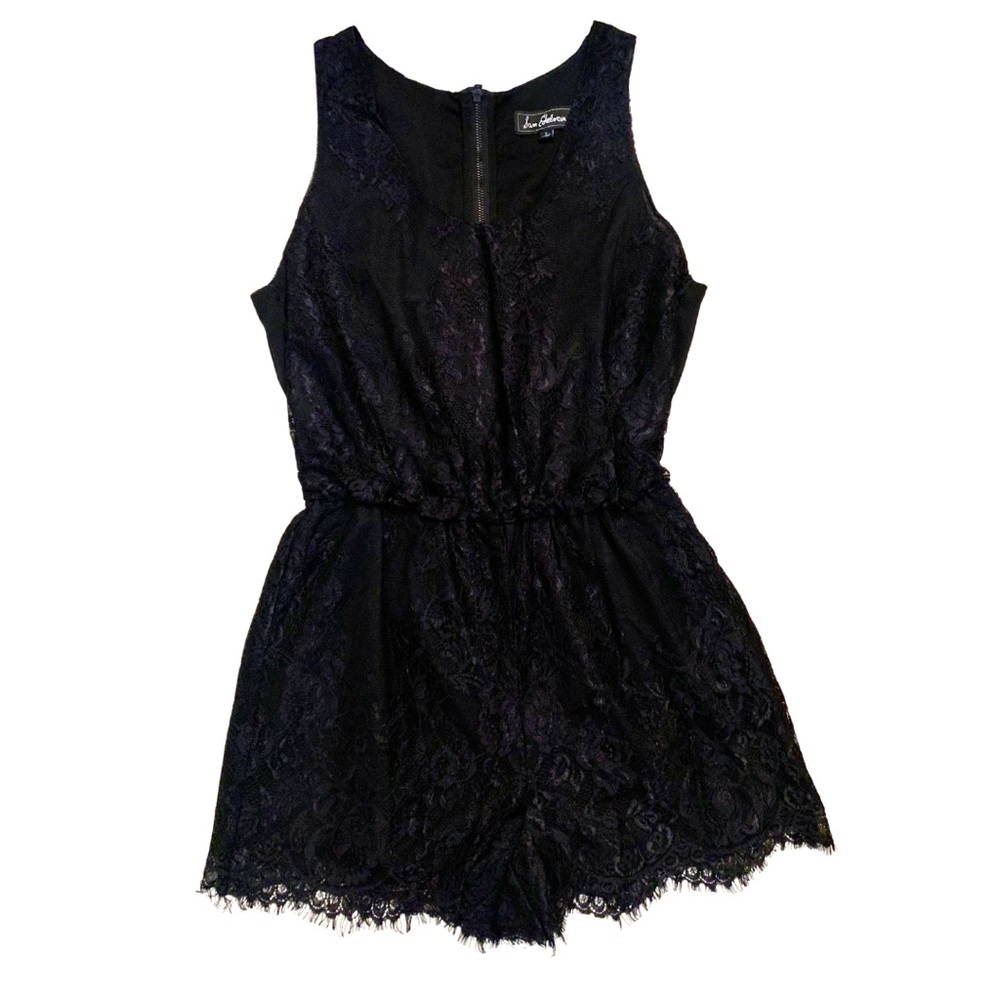 Sam Edelman Bohemian Rhapsody Black Lace Sleeveless Romper Feminine Romantic